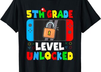 Game Gaming 5th Grade Level Unlocked First Day Boys T-Shirt