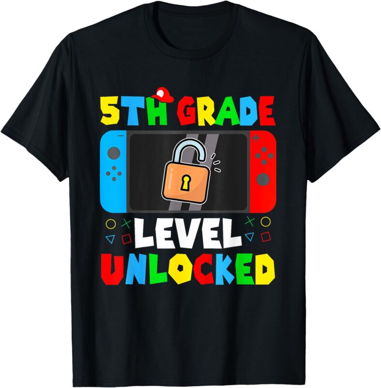 Game Gaming 5th Grade Level Unlocked First Day Boys T-Shirt