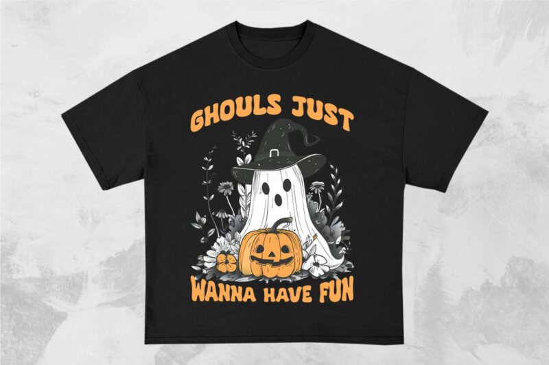 Halloween Cute Ghost T-shirt Design Bundle