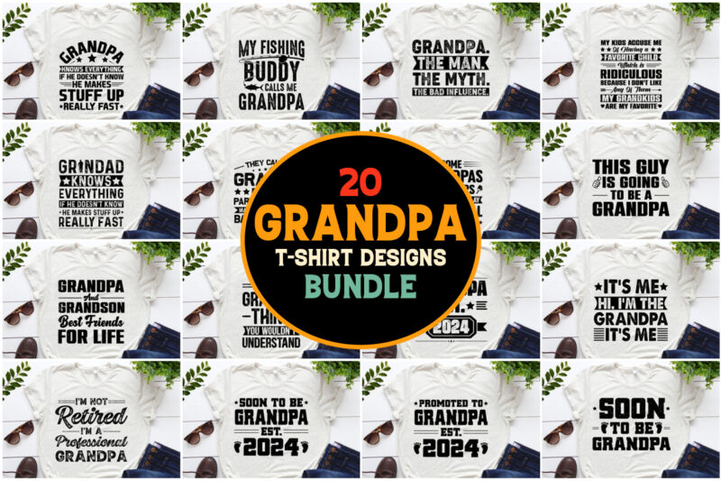 Grandpa T-Shirt Design Bundle