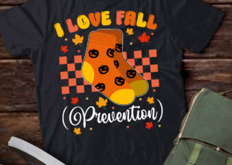 Groovy Retro I Love Fall Prevention Fall Physical Therapy T-Shirt ltsp