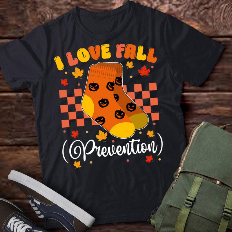 Groovy Retro I Love Fall Prevention Fall Physical Therapy T-Shirt ltsp