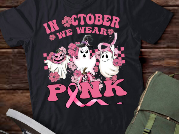 Groovy wear pink breast cancer warrior cute ghost halloween t-shirt ltsp