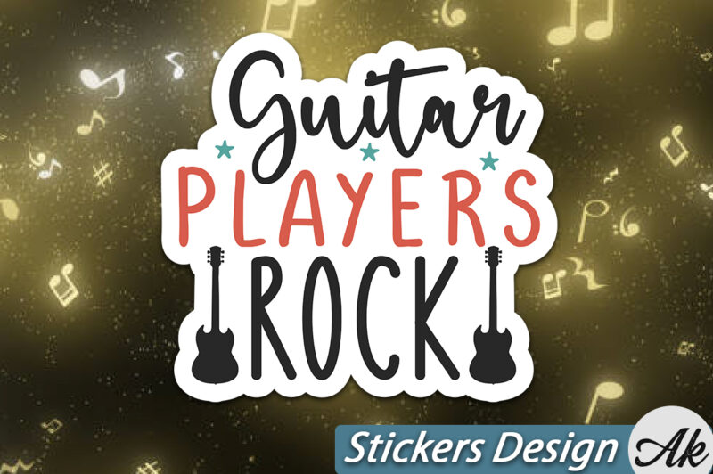 Guitar players rock Stickers