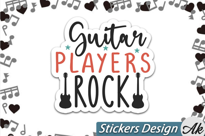 Guitar players rock Stickers