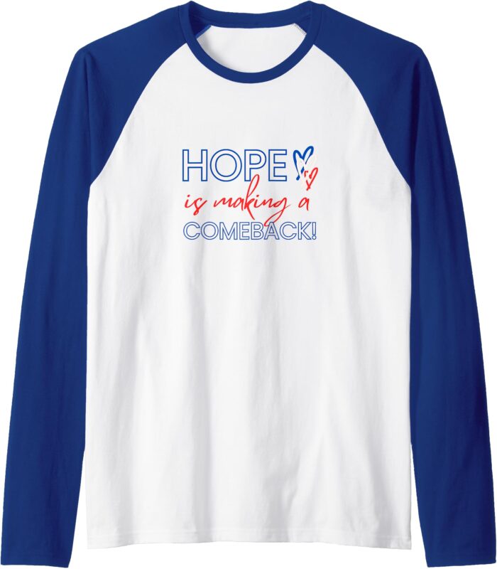 HOPE is making a COMEBACK in Red, White & Blue Raglan Baseball Tee