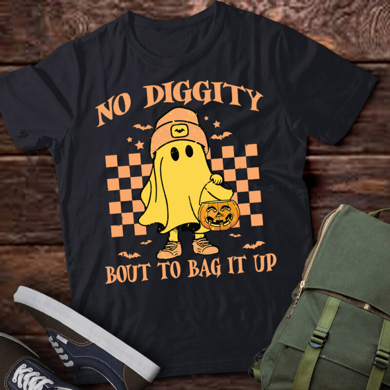 Halloween Ghost No Diggity Bout to Bag it Up Toddler Kids T-Shirt ltsp