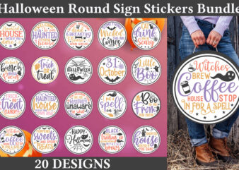 Halloween Round Sign Stickers Bundle graphic t shirt