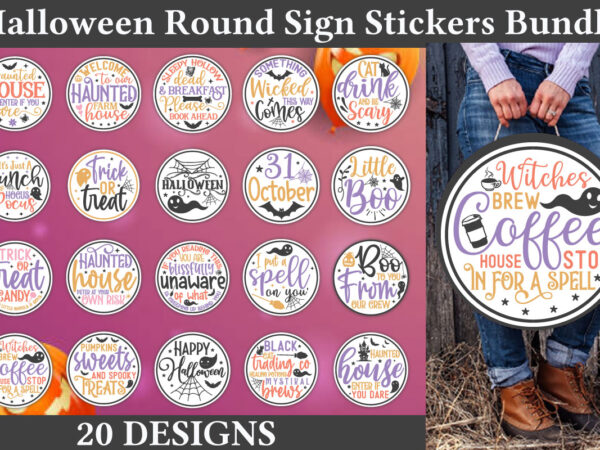 Halloween round sign stickers bundle graphic t shirt