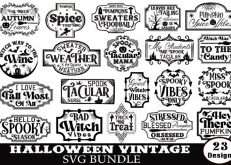 Vintage Halloween T-shirt Bundle Vintage Halloween Svg Bundle