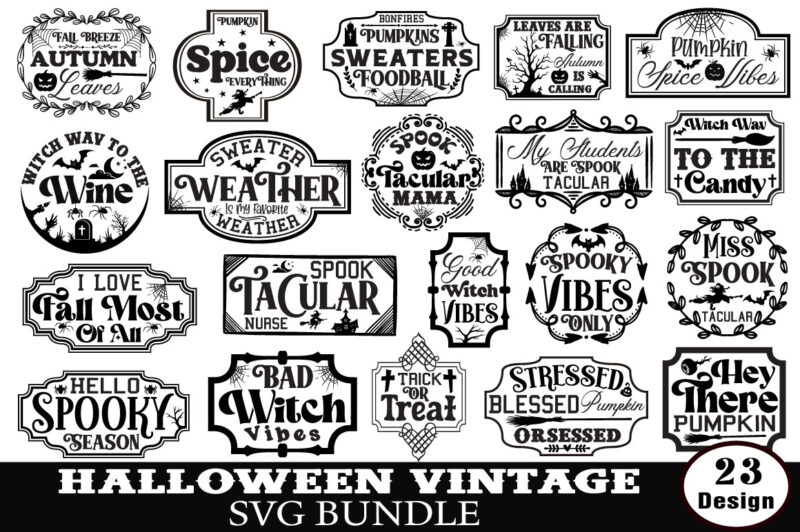 Vintage Halloween T-shirt Bundle Vintage Halloween Svg Bundle