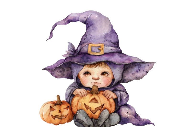 Halloween cute baby cartoon clipart