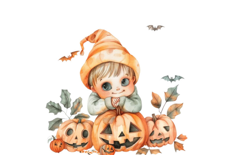 Halloween cute baby cartoon clipart