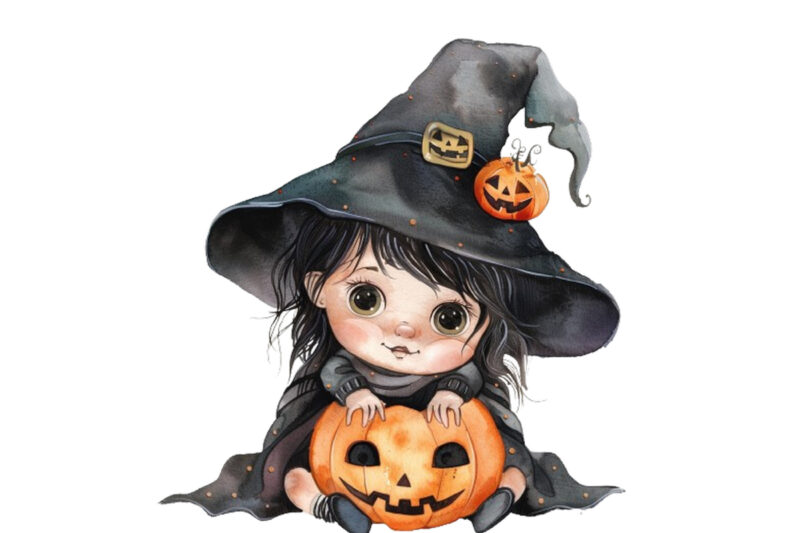 Halloween cute baby cartoon clipart