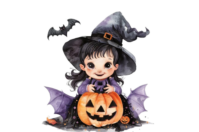 Halloween cute baby cartoon clipart