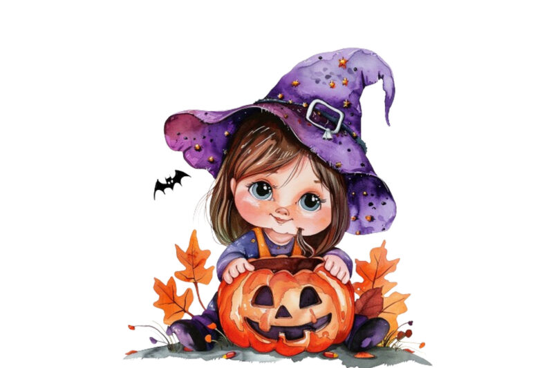 Halloween cute baby cartoon clipart