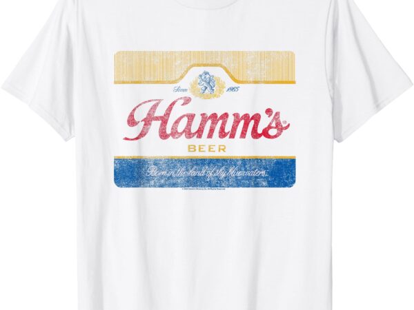 Hamm’s vintage faded color beer label t-shirt