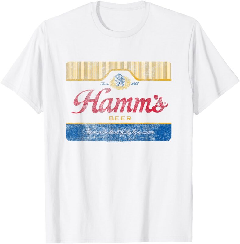 Hamm’s Vintage Faded Color Beer Label T-Shirt