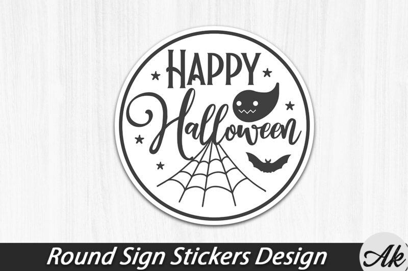 Happy Halloween Round Sign