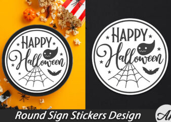 Happy halloween round sign