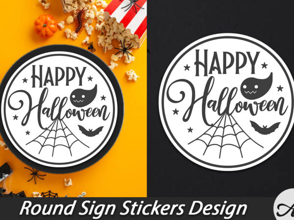 Happy halloween round sign graphic t shirt