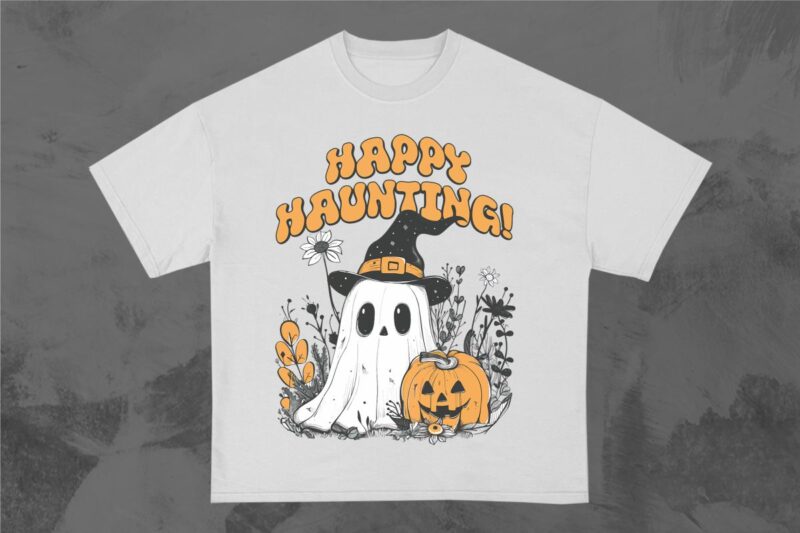 Halloween Cute Ghost T-shirt Design Bundle