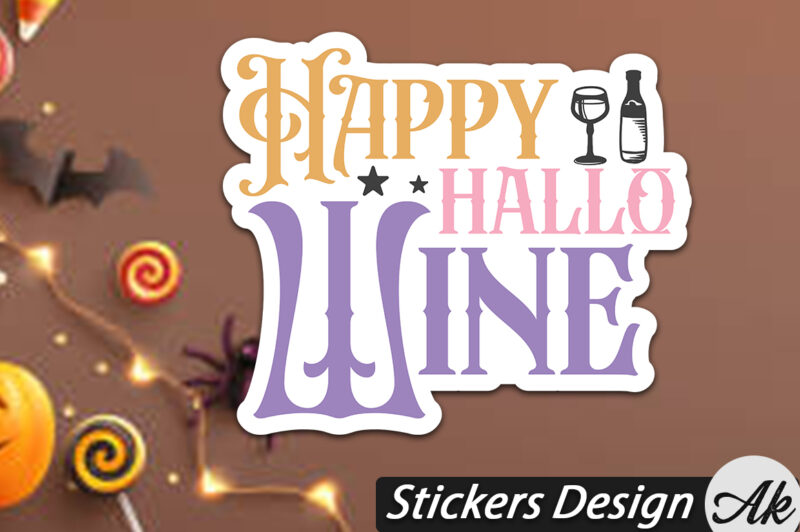 Happy hallo wine Stickers