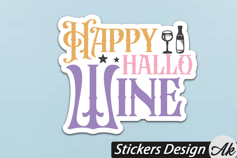 Happy hallo wine Stickers