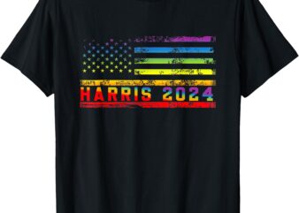 Harris 2024 For President LGBT Flag T-Shirt