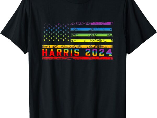 Harris 2024 for president lgbt flag t-shirt