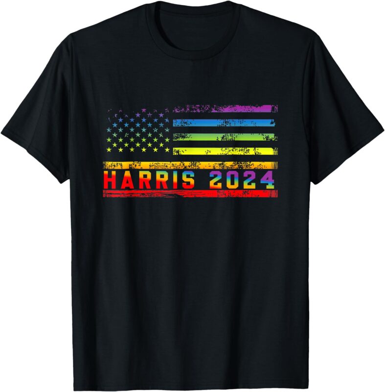 Harris 2024 For President LGBT Flag T-Shirt