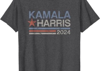 Harris 2024 Grunge Retro Stripes Vintage Kamala Harris 2024 T-Shirt