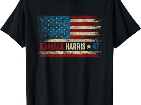 Harris 47 for president usa american flag kamala harris 2024 t-shirt