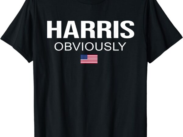 Harris obviously for president 2024 kamala american flag t-shirt