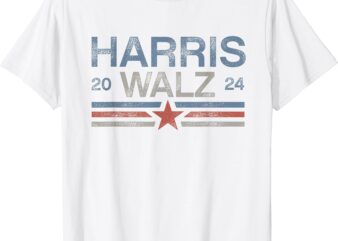 Harris Tim Walz 2024 Aged Stripes Kamala Harris Waltz 2024 T-Shirt