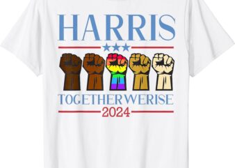 Harris Together We Rise 2024 Funny Voting for Kamala Harris T-Shirt