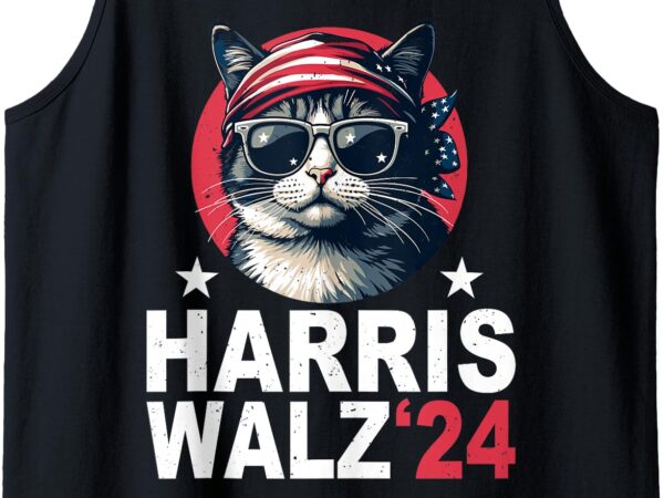 Harris waltz 2024 cat lady kamala harris tim walz waltz tank top graphic t shirt