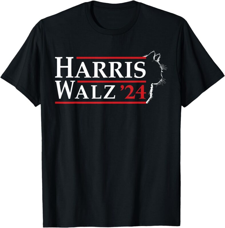 Harris Waltz 2024 Election Cat Lady Kamala Harris Tim Waltz T-Shirt