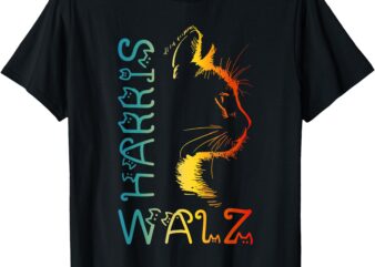 Harris Waltz 2024 Kamala Walz Cat Lettering Positive Funny T-Shirt