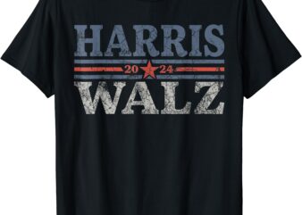 Harris Waltz-2024 Retro Stripe Kamala Harris Tim Waltz-24 T-Shirt