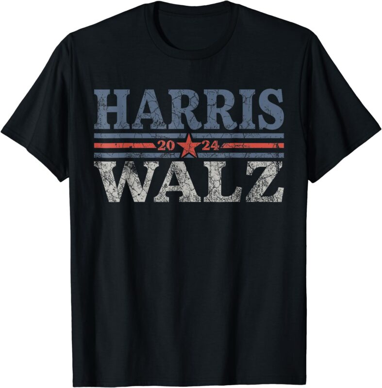 Harris Waltz-2024 Retro Stripe Kamala Harris Tim Waltz-24 T-Shirt