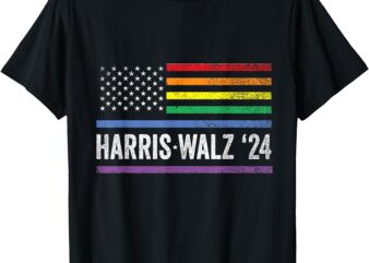 Harris Walz 2024 Election Kamala Tim Waltz American LGBT T-Shirt