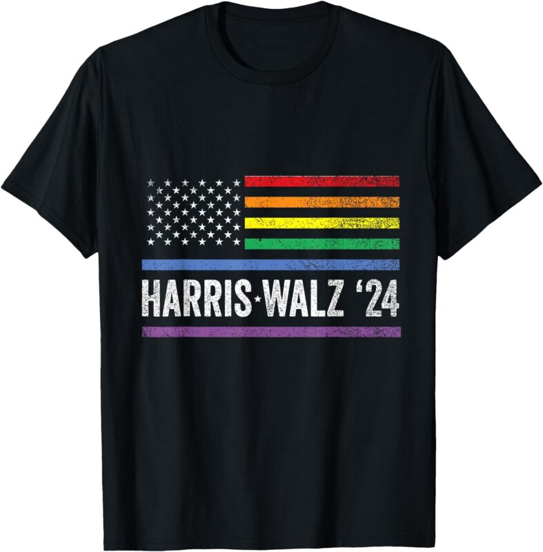 Harris Walz 2024 Election Kamala Tim Waltz American LGBT T-Shirt