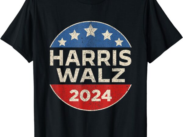 Harris walz 2024 kamala harris tim waltz vintage button t-shirt