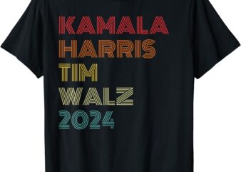 Harris Walz 2024 Kamala Harris Tim Walz Waltz Vintage Style T-Shirt