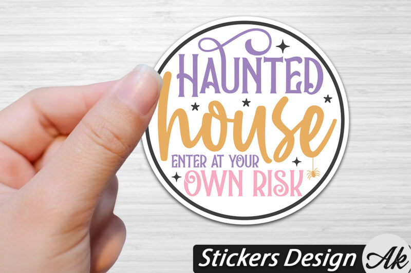 Halloween Round Sign Stickers Bundle