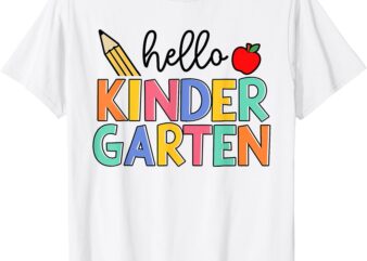 Hello Kindergarten Team Kinder Back to School Teacher Kids T-Shirt