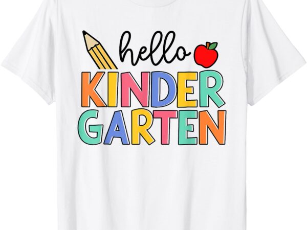 Hello kindergarten team kinder back to school teacher kids t-shirt