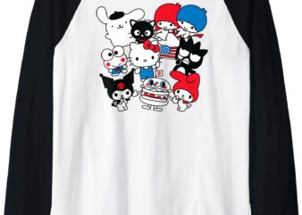 Hello Kitty and Friends Hello Sanrio USA Americana Raglan Baseball Tee