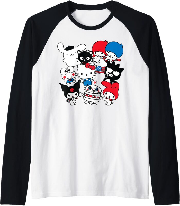 Hello Kitty and Friends Hello Sanrio USA Americana Raglan Baseball Tee